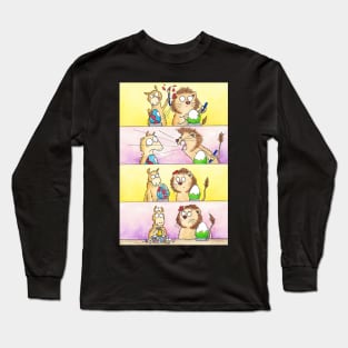 Llama VS Lion Easter Comic 1 Long Sleeve T-Shirt